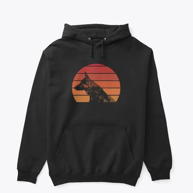 German Shepherd Retro Sunset